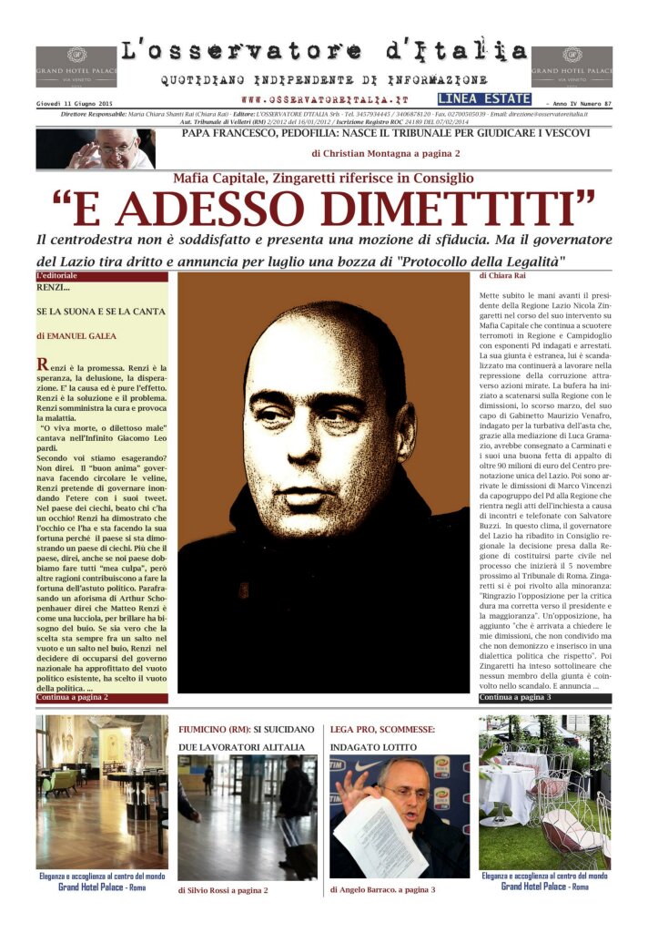 L'osservatore d'Italia edizione del 11 Giugno 2015